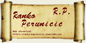 Ranko Peruničić vizit kartica